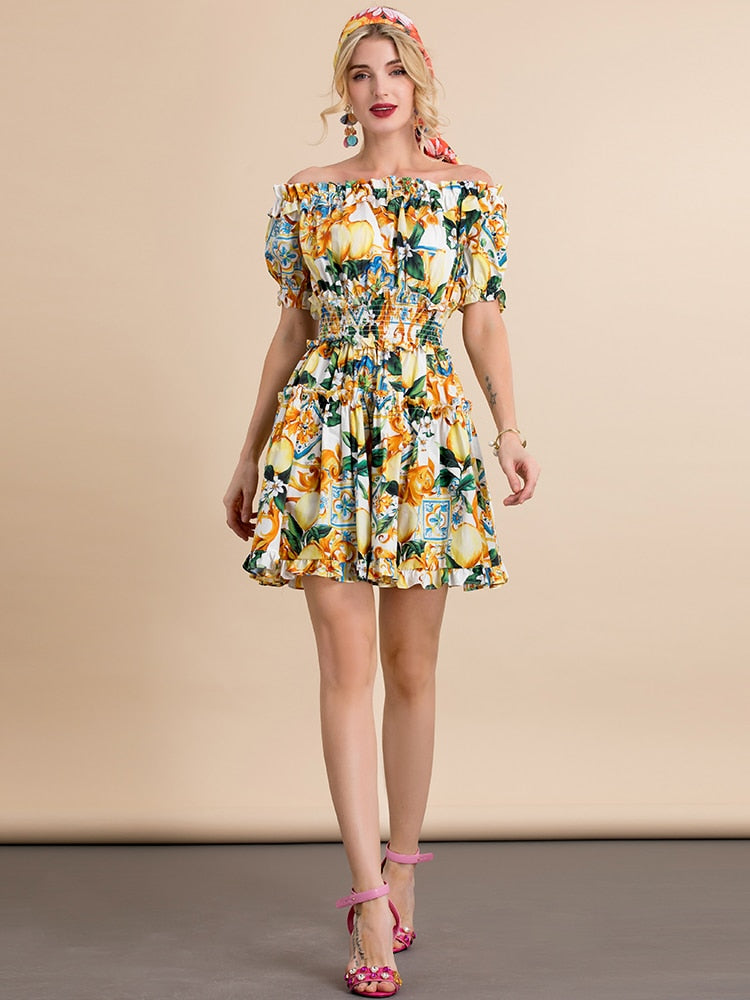 Dolce gabbana lemon print clearance dress