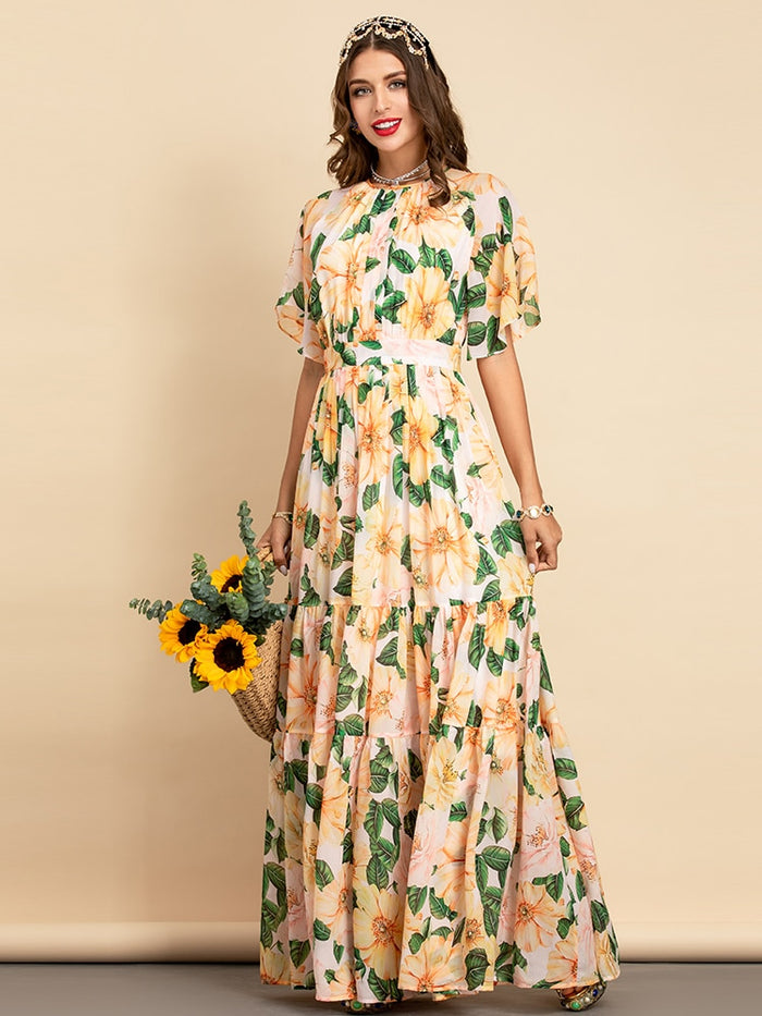 plus size chiffon dress Plus Size Chiffon Floral Print Elegant Party Maxi Long Dress – Drewliet